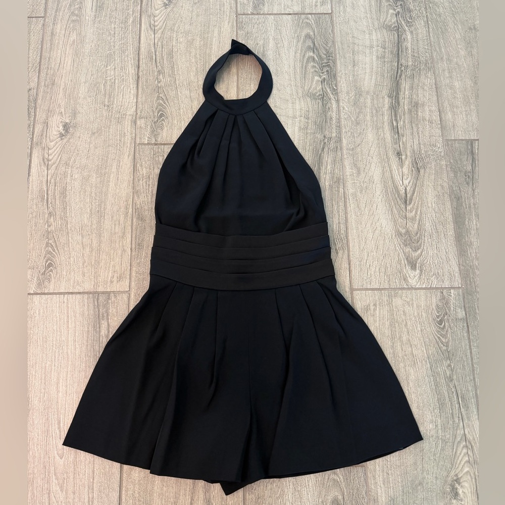 Aritzia Elegant Black Halter Romper